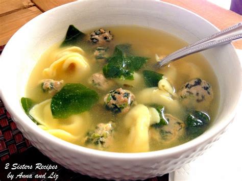 Italian Wedding Soup with Spinach Meatballs - 2 Sisters Recipes by Anna and Liz