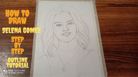 How To Draw Selena Gomez Step By Step Outline Tutorial YouTube