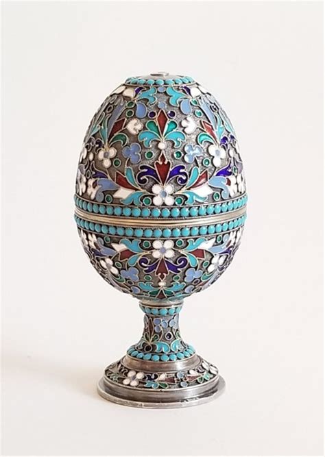 Sold At Auction Antique Russian Silver Enamel Egg