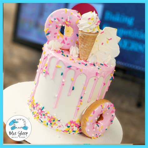 Pink And White Ice Cream Cone Confetti Cake Candy Birthday Cakes