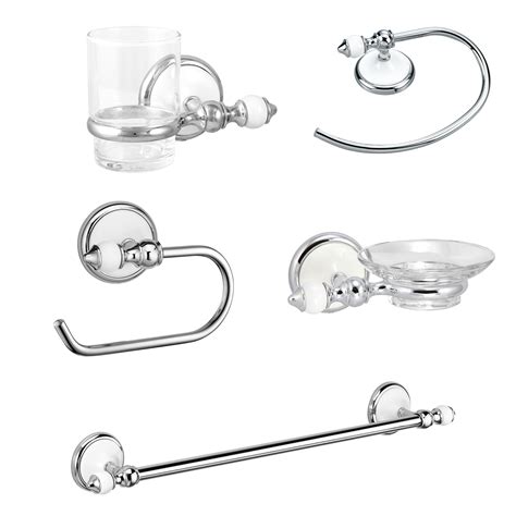 Cooke And Lewis Time Chrome Effect Zinc Alloy Bathroom Accessory Set