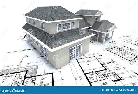 House On Architect Plans Stock Illustration Illustration Of Creation