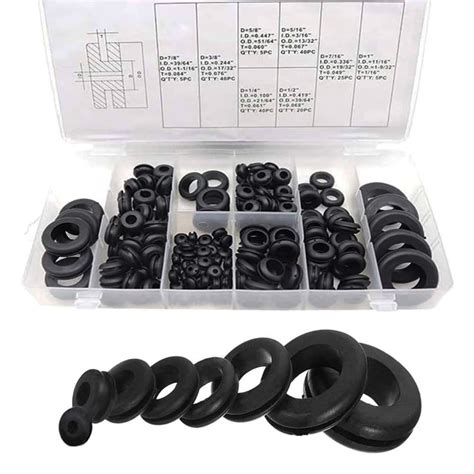 Xiop Pc Rubber Grommet Assortment Kit Firewall Hole Plug Assortment