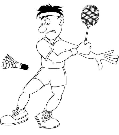 Desenhos De Jogador De Badminton Para Colorir E Imprimir