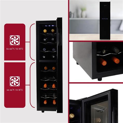 Koolatron 18 Bottle Slim Dual Zone Wine Cooler Thermoelectric Freestanding Wine Fridge