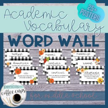 Academic Vocabulary Word Wall Posters By Pencils And Coffee Cups