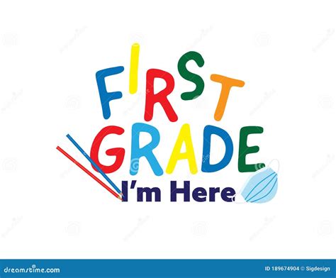 First Grade Logo With Pencil Cartoon Vector 149040879