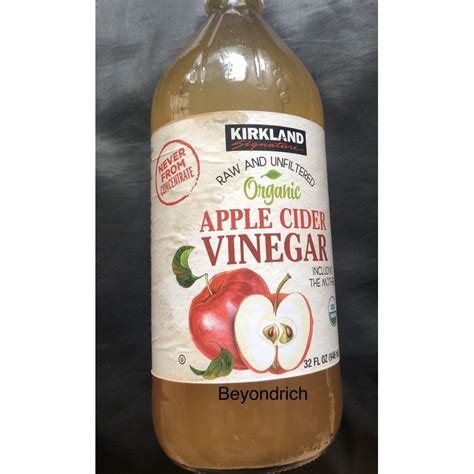 Kirkland Organic Apple Cider Vinegar With The Mother Raw And Unfiltered