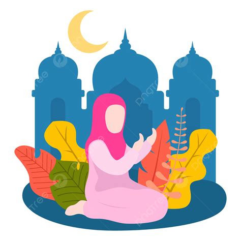 Hand Drawn Ramadan Vector Art PNG Cartoon Hand Drawn Ramadan Prayer