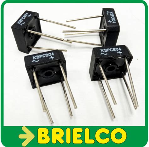 Kbpc804 Puente Rectificador Monofasico 400v 8a Salida Terminales 1 3mm 4 Unidades Bd11252