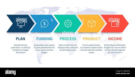 Arrows Workflow Steps Global Business Process Graph Step To Success