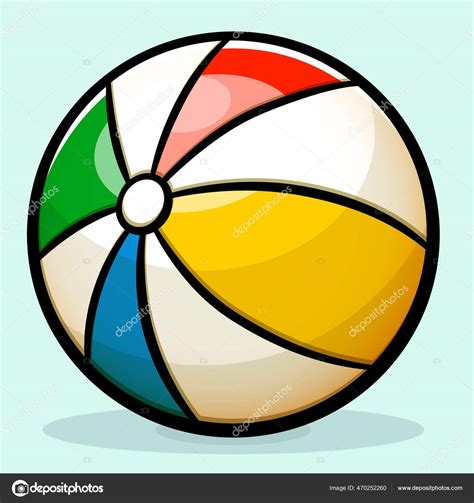 Summer Beach Ball Cartoon Drawing Illustration Design Stock Vector By