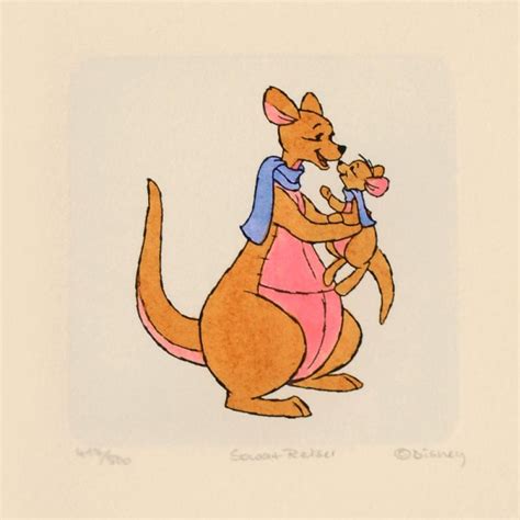 Kanga and Roo "Winnie-the-Pooh" Custom Framed Limited Edition Disney Etching On Paper # / 500 ...