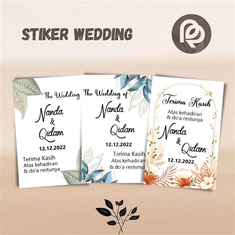 Jual STIKER WEDDING SOUVENIR STIKER SOVENIR PERNIKAHAN CUSTOM FREE