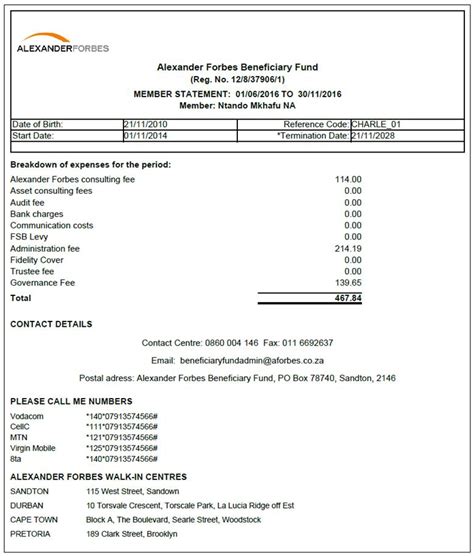 Beneficiary Statement Reports For Member