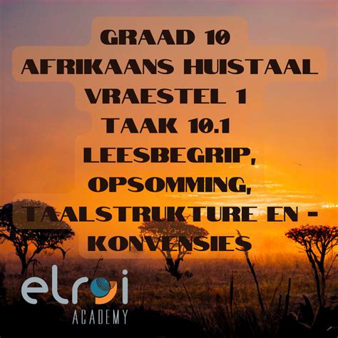 2022 Graad 10 Afrikaans Huistaal Taak 101 Eindeksamen Vraestel 1 • Teacha