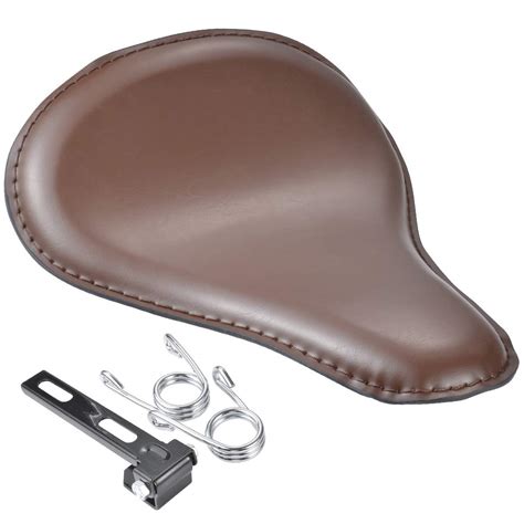 Katur Motorcycle Slim Synthetic Leather Seat Brown Crocodile Mounting