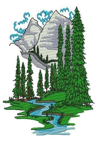 Mountain Scene Embroidery Design Machine Embroidery Designs Machine