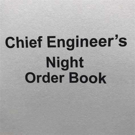 Jual Chief Engineer Night Order Book Logbook Buku Import Log Kapal