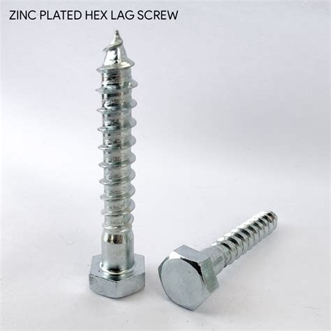 KM Lighting Product Zinc Plated Hexagon Lag Screw Wood Screw M8