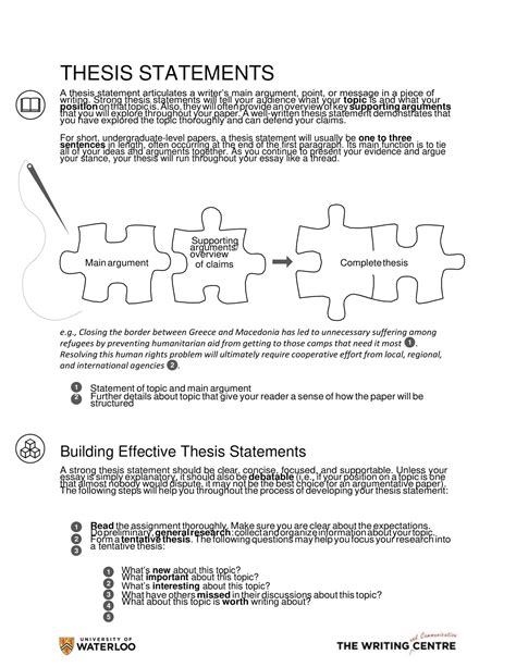 Free Printable Thesis Statement Templates [PDF, Word] / Examples