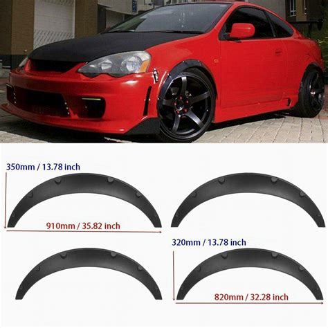 SIZZLEAUTO 4PCS Universal Fender Flare Wide Body Kit 910mm 820mm