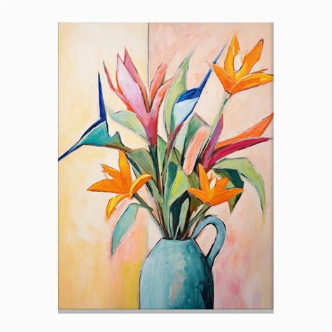 Flower Painting Fauvist Style Bird Of Paradise 2 Canvas Print By