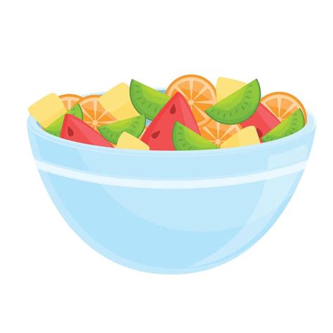 Sabroso Icono De Ensalada De Frutas Estilo De Dibujos Animados