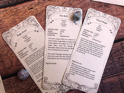 Dnd Printable Spell Cards