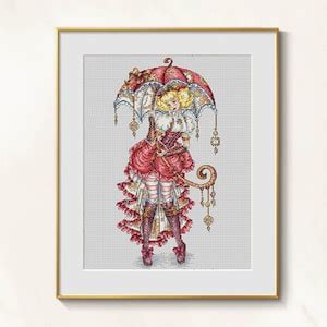 Steampunk Fairy Cross Stitch Umbrella Pattern Pdf Masquerade Cross