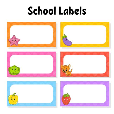 Premium Vector Set Stickers For School Empty Template Name Tags T