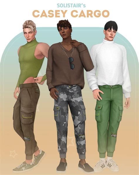 Casey Cargo Pants Solistair Sims 4 Clothing Sims 4 Male Clothes