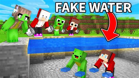 Mikey And JJ Use FAKE WATER To Prank Families In Minecraft Maizen