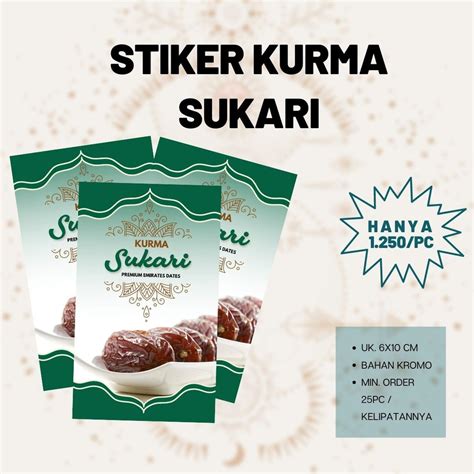 Jual Stiker Kurma Sukari Cetak Stiker Label Stiker Sukari Shopee