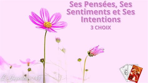 Ses sentiments Ses pensées et Ses intentions envers Toi guidance