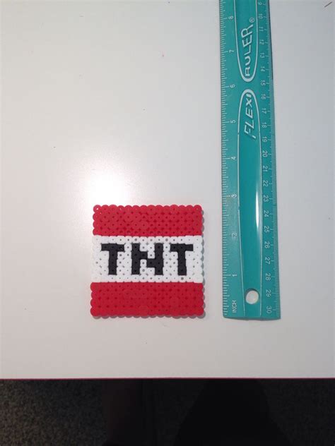 3d Minecraft Tnt Perler Bead Pattern Perler Beads Minecraft Tnt 3d Png