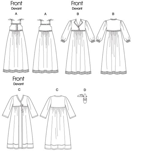 Butterick 5544 Misses Nightgown Robe And Slippers