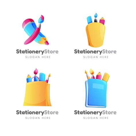 Free Vector Stationery Store Logo Design Template