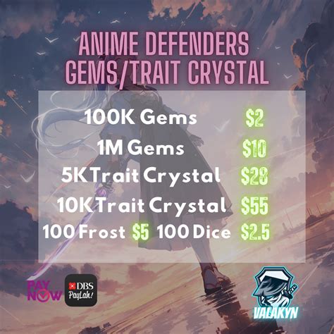 CHEAPEST Roblox Anime Defenders Gems And Trait Crystals Video Gaming