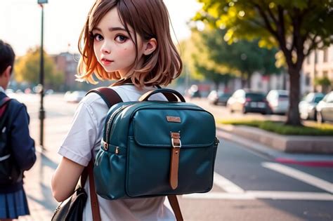 La nueva versión coreana de la mochila pequeña Foto Premium