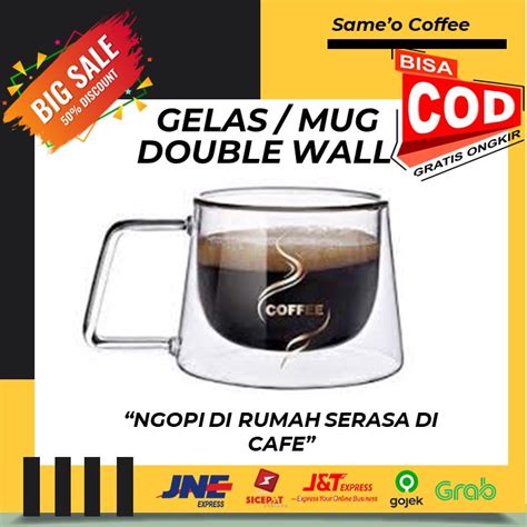 Jual Gelas Mug Cangkir Kopi Anti Panas Double Wall Glass Dome Series 250 Ml Shopee Indonesia