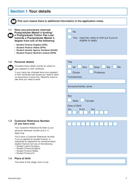 Fillable Online PGN Postgraduate Tuition Fee Loan Application Form