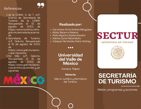 Actividad 2 Tríptico marco jurídico SECRETARÍA DE TURISMO