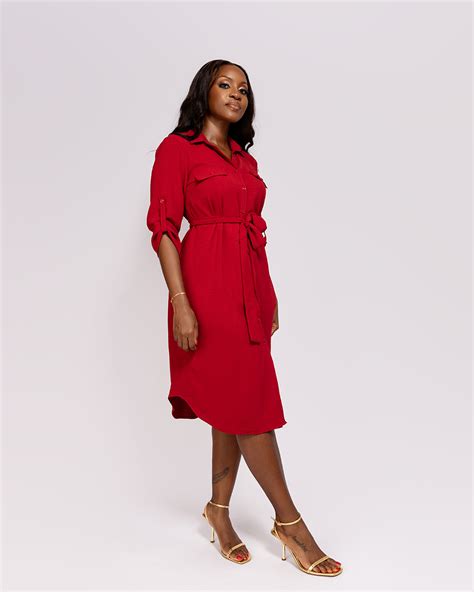 Red Shirt Dress Siri Studio