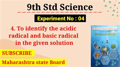 Experiment No 04 To Identify The Acidic Radical And Basic Radical