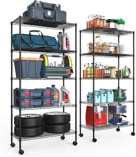 Tier Nsf Wire Shelf Shelving Unit With Wheels Leveling Feet Shelf