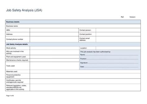 Job Safety Analysis Jsa Form ≡ Fill Out Printable Pdf Forms Online