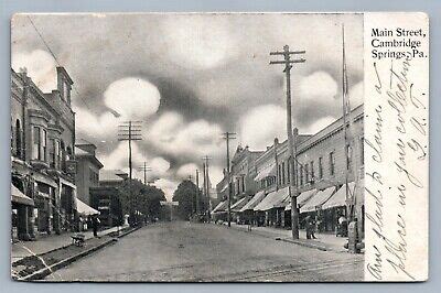 CAMBRIDGE SPRINGS PA MAIN STREET ANTIQUE POSTCARD | eBay