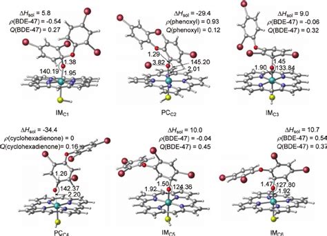 Geometries For The Intermediates Product Complexes And The Calculated