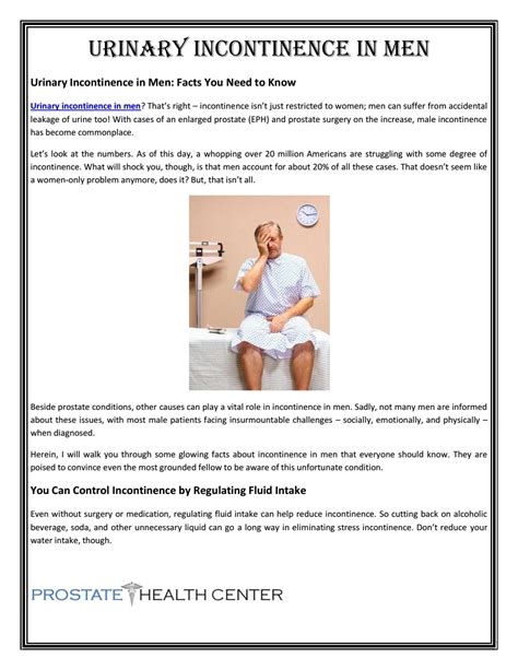 Urinary Incontinence In Men By Mike Judd Issuu